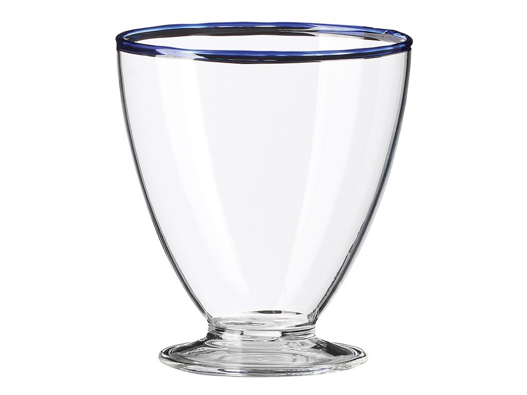 Glas m/fot 30cl Liv i Färg Blå kant