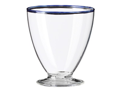 Glas m/fot 30cl Liv i Färg Blå kant
