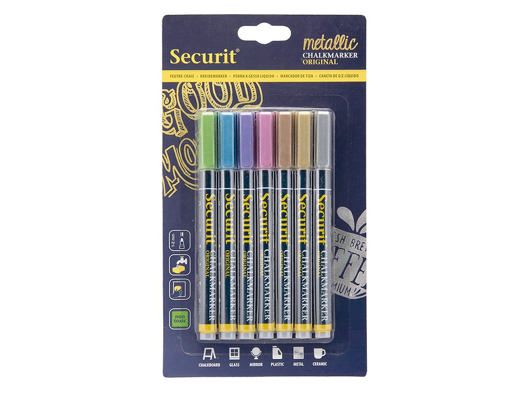 Tuscher 7 st ass. Metallic 1-2 mm till tavla