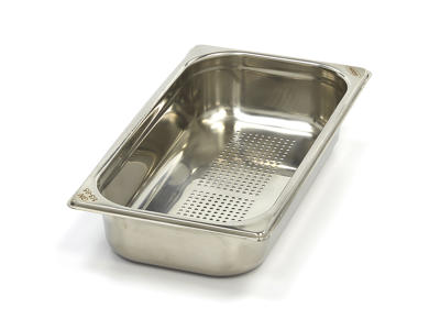 Perforerad Kantinbehållare 1/3GN i rostfritt stål | 65mm