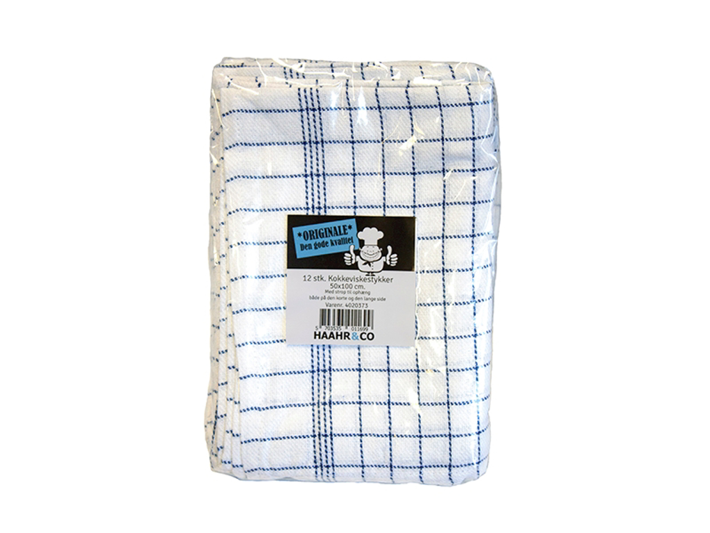 Köksduk rutigt blå 50x100 12 st pk