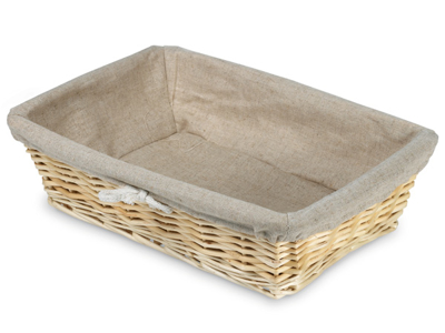 Korg flätad 35x25x10 cm med tyg