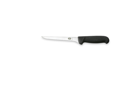 Utbensare, 15 cm, Victorinox Fibrox, svart, smal, rak blad