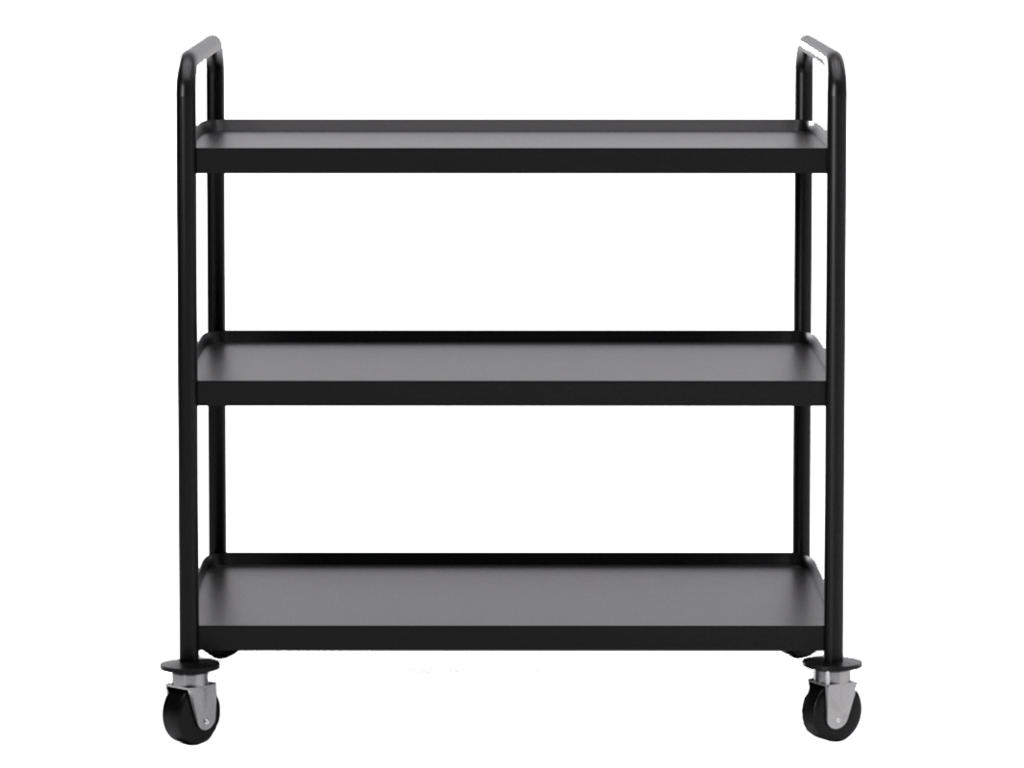 Rullbord 3 nivåer Svart 86x53,5x96 cm