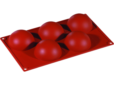 Bakform Silikon 1/3 GN, 5 halvkulor