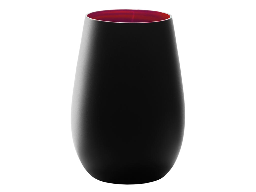 Vattenglas med glas svart/röd str 46,5cl - 120x64mm