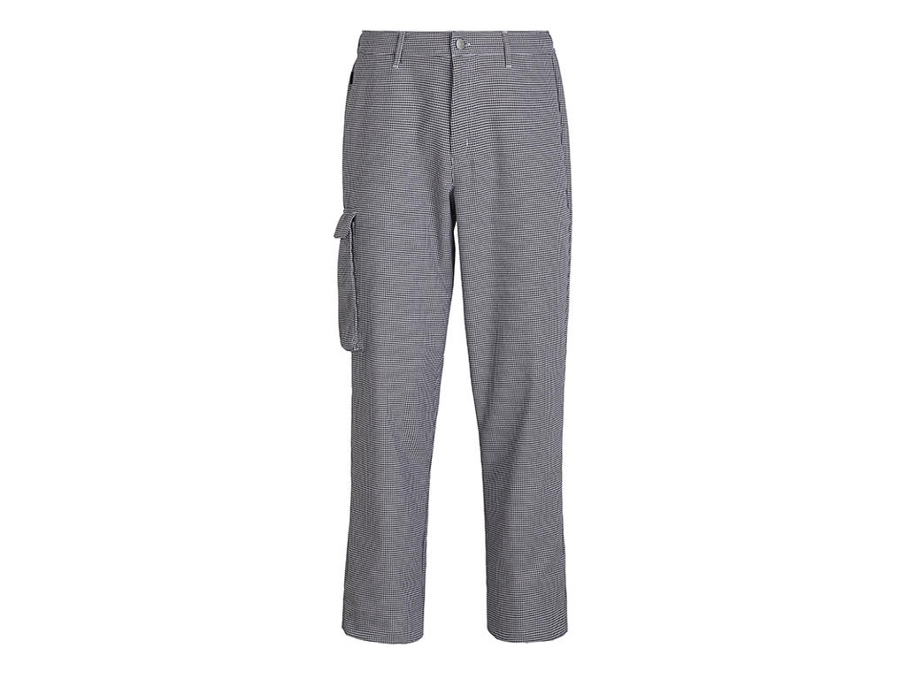 Byxor Unisex Svart/vit m/ lårlomme L