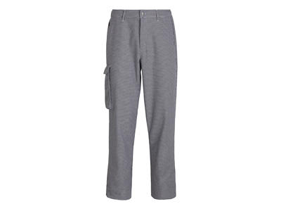 Byxor Unisex Svart/vit m/ lårlomme L