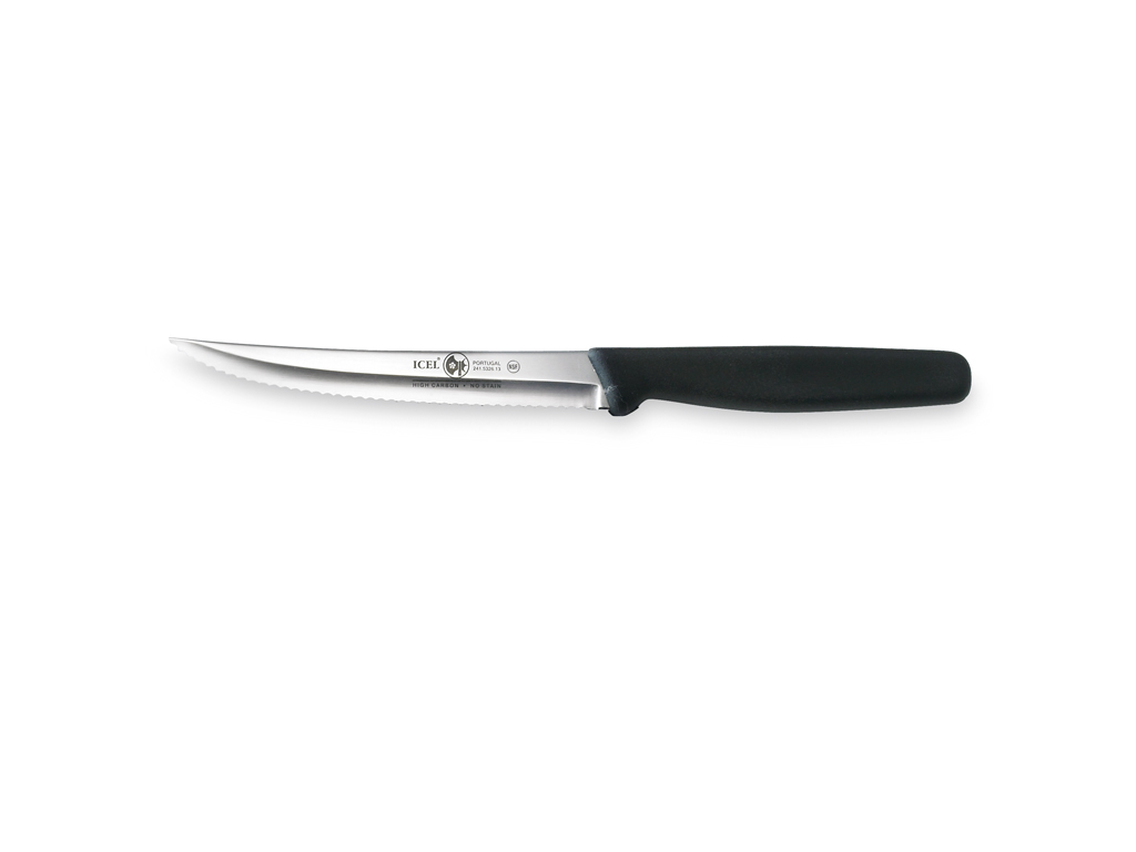 Steakkniv - Rostfritt stål - Svart - 130mm