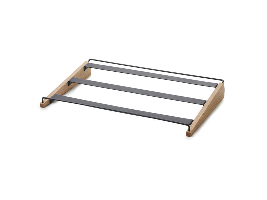 Fatthållare Bröd 53x33,5 cm Svart Metall/ek En Scen