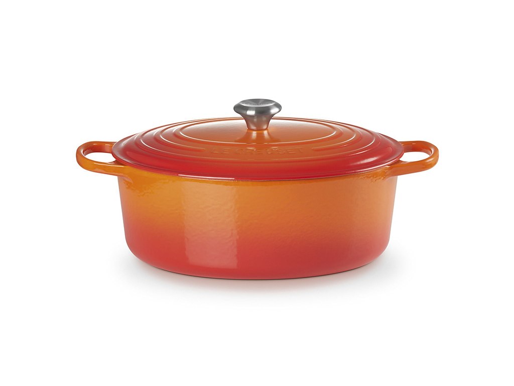 Grillgryta med vulkanisk gjutjärn - oval - 33cm - 6600g