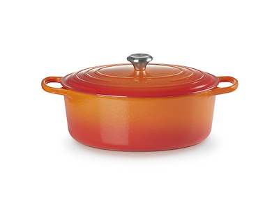 Grillgryta med vulkanisk gjutjärn - oval - 33cm - 6600g