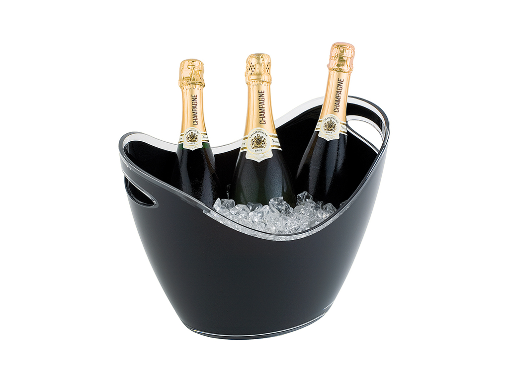 Champagne skål 6 ltr svart 35x27 cm