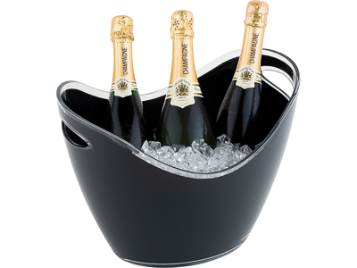 Champagne skål 6 ltr svart 35x27 cm
