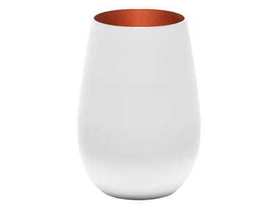 Vattenglas med glas vit/bronze str 46,5 cl - 120x64 mm