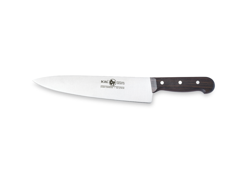 Kockkniv - Rostfritt stål - Rosenträ - 26cm - 55HrC - 240g