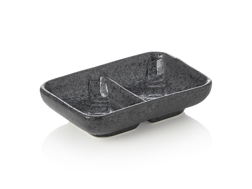 Dipp-skål i porslin svart strl 11x7,5x2,5cm