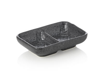 Dipp-skål i porslin svart strl 11x7,5x2,5cm