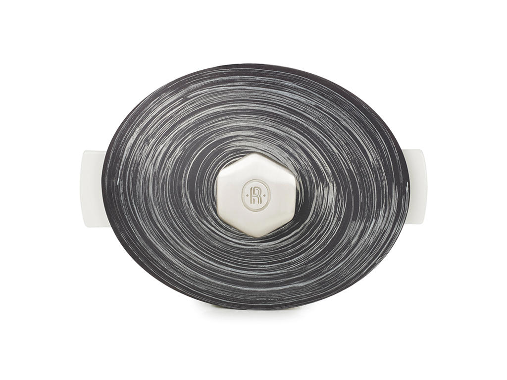 Lock till gryta Oval 32,5x26,5 cm Oglaserad Svart/Silver Revolution 2