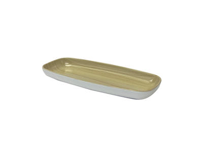 Melamin fat Frida vit/trä 21,5x10