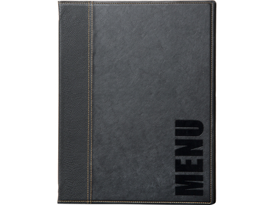 Meny kort A4 svart 1 uppslag/4 sidor Trendy