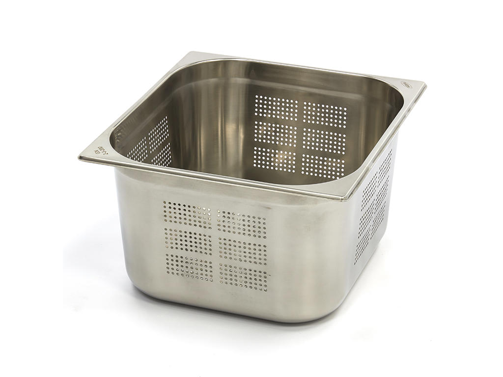 Perforerad Kantinbehållare 2 / 3GN i rostfritt stål | 200mm