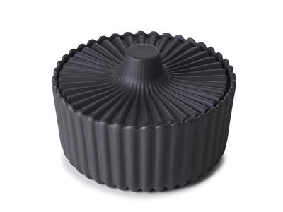 Sockerskål med lock 10 cl Svart Slät Metall Pekoe