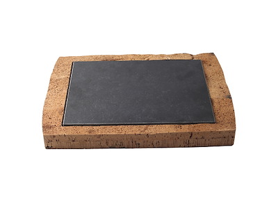 Tallrik Granit med kork hållare 30x89x2