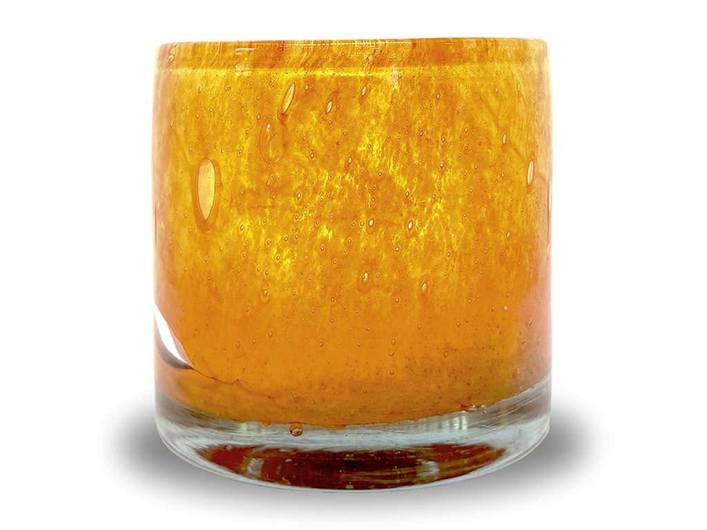 Ljuslykta Ø9x10 AYLA Orange Munnblåst