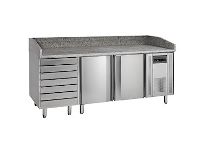 Pizzabord 2 luckor 7 lådor t/dej m/bakg