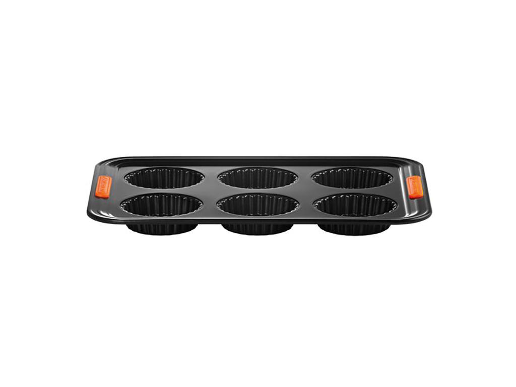 Bakplåt - Kolfiberstål - Svart - 39x27cm - 6 hål