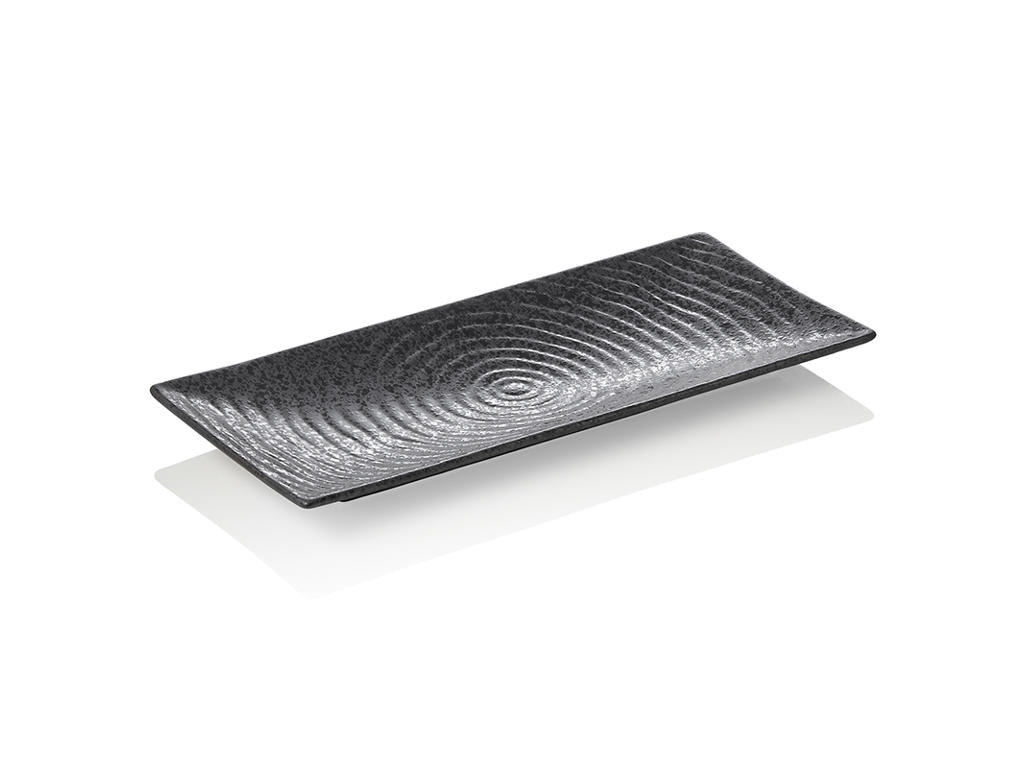 Tallrik i porslin svart str 30,5x14x2cm