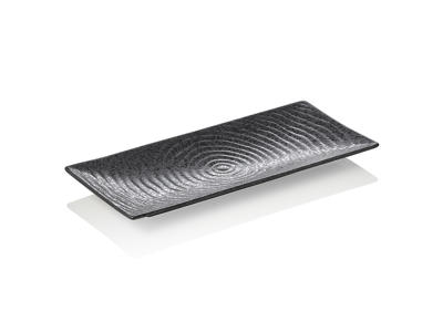 Tallrik i porslin svart str 30,5x14x2cm