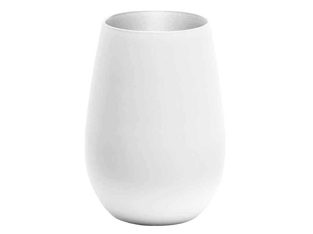 Vattenglas med glas vit/silver 46,5cl - 120x64mm