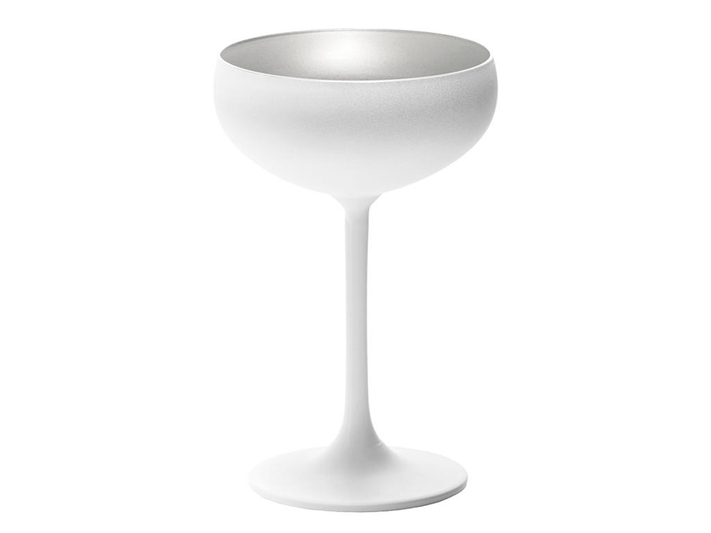 Champagneskål med glas vit/silver 23cl - 147x90mm