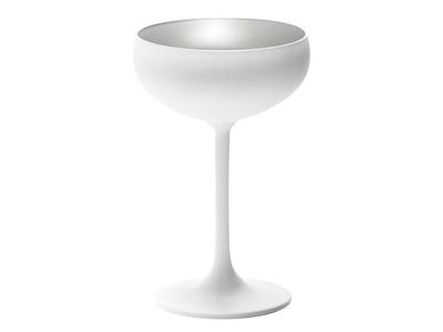 Champagneskål med glas vit/silver 23cl - 147x90mm