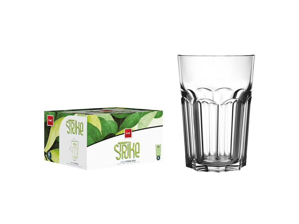 Glas 36 cl. Strike 6-pack