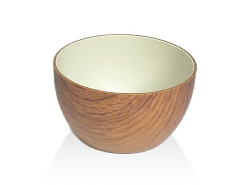 Skål Snack Ø9 cm Trälook/Vit