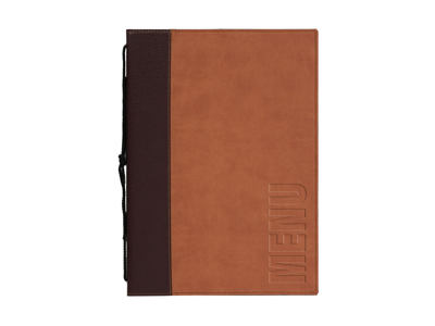 Meny kort A4 brun 1 uppslag/4 sidor Trendy