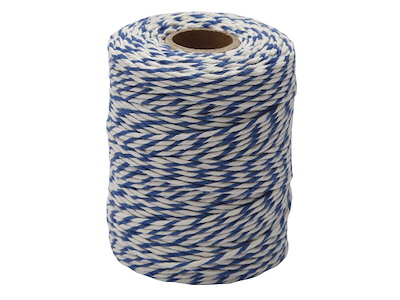 Rullepølsegarn Blå/hvid 250g
