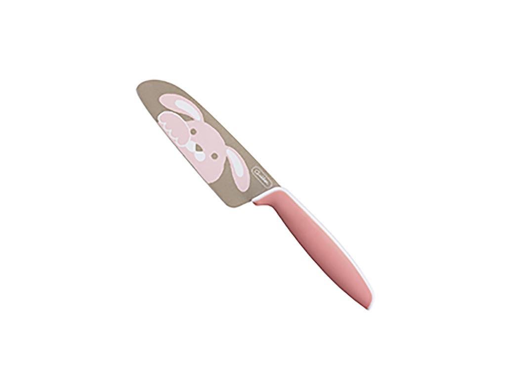 Barnkniv, 12 cm, Tojiro, röd, med hundmotiv