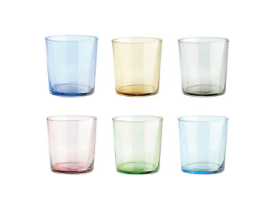 Glas färgad 6-pk mix färger