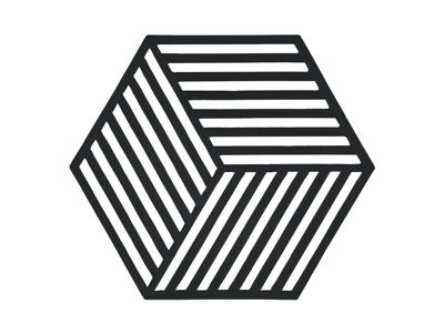 Bordstablett Zone Hexagon 16x14 cm Svart