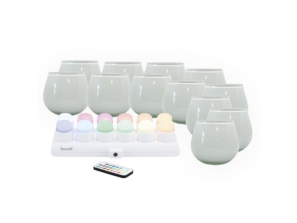 Ljuslykta LUNA Vit m/färg fyrfasljus 12