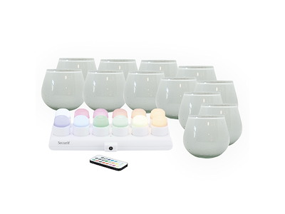 Ljuslykta LUNA Vit m/färg fyrfasljus 12