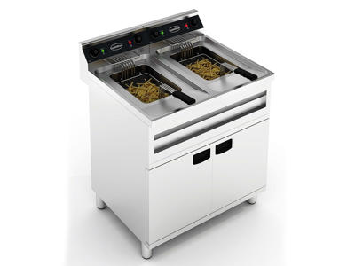 Fritös 2x12 ltr. EL 2x9 kW Golvmodell