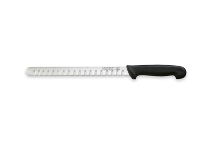 Laxkniv, 26 cm, Granton, Svart, med luftskär