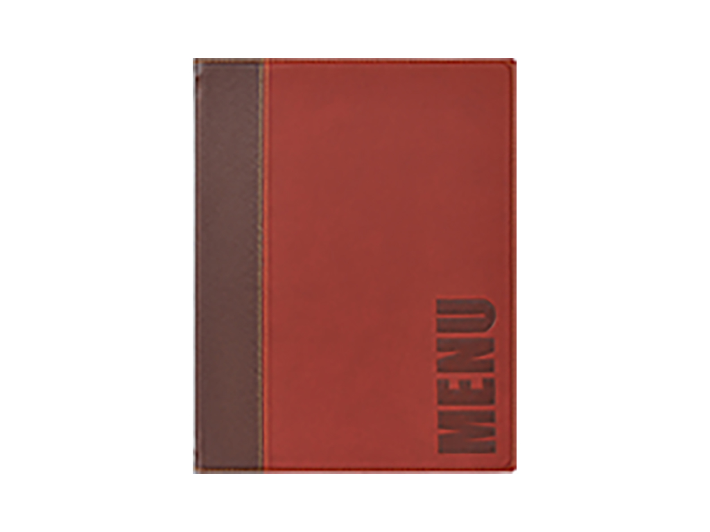 Meny kort A5 vinröd 1 uppslag/4 sidor Trendy