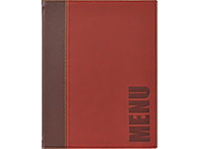 Meny kort A5 vinröd 1 uppslag/4 sidor Trendy
