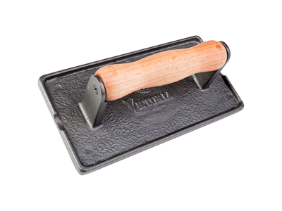 Biffpress med trähandtag, Victoria, gjutjärn